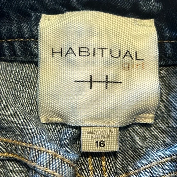 🪗Habitual girl wide leg cuffed Dark Blue Flare Jeans size 16 GUC - Picture 10 of 11